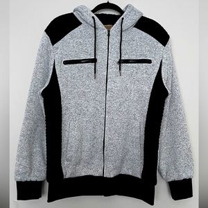 Brooklyn Laundry Men’s Full-zip Hooded Faux Sherling-Lined Jacket Size M